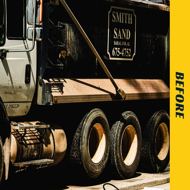 Before using Buddy's Blends ALUMINUM BRIGHTENER HD on a dump truck