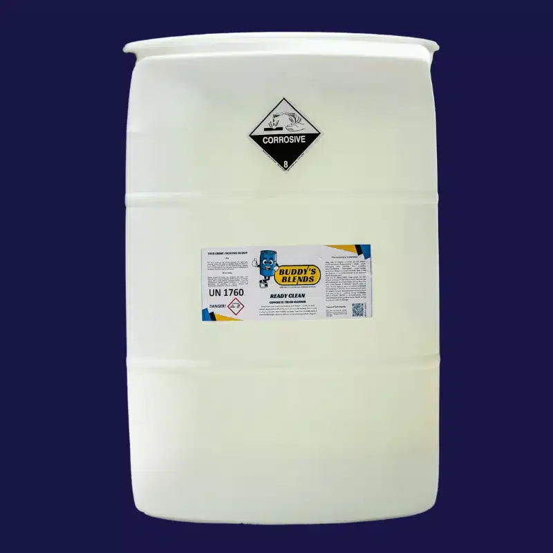 Buddy's Blends Ready Clean Ready Mix Concrete Truck Cleaner in a Natural Drum