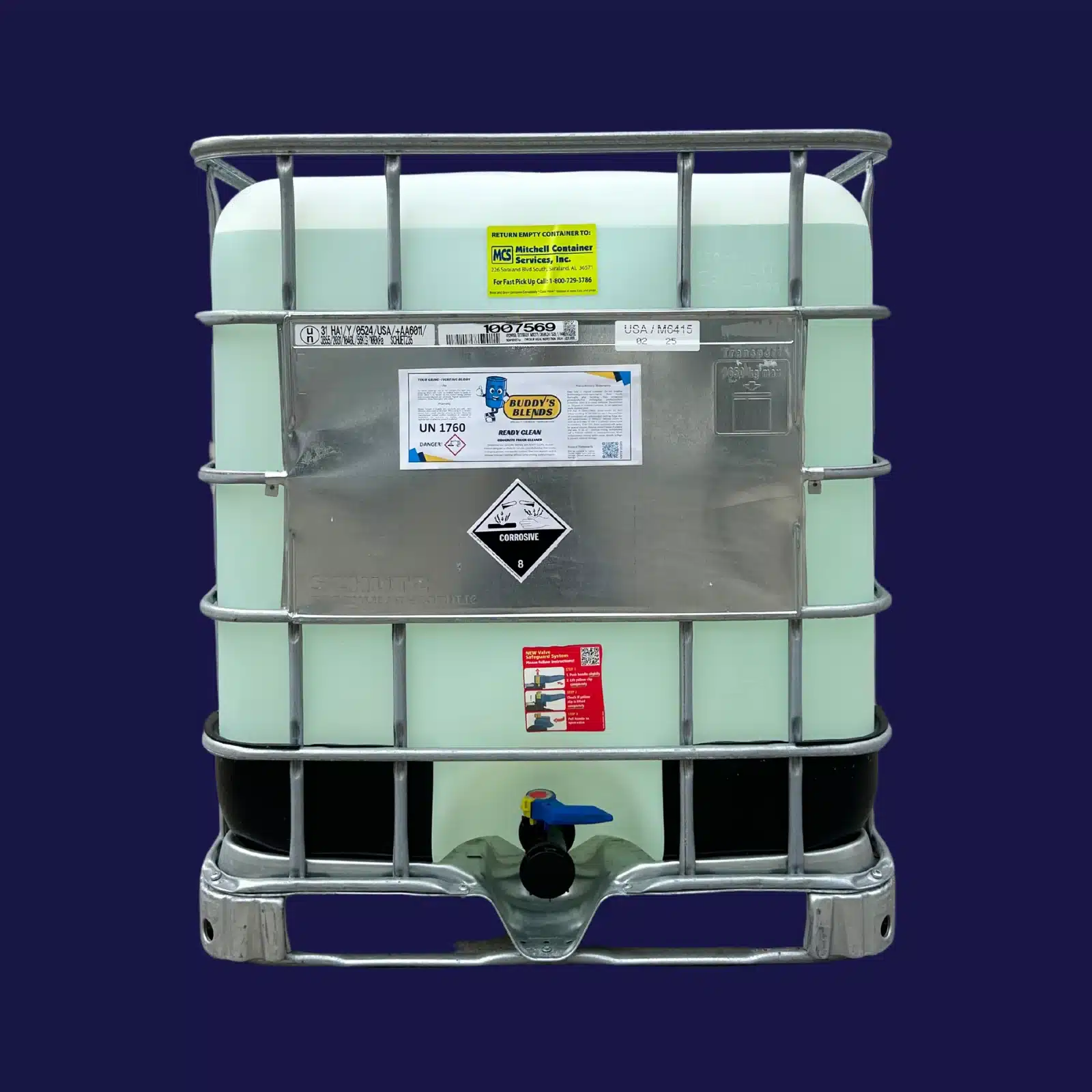 Tote Tank of Buddy's Blends Ready Clean Concrete Remover