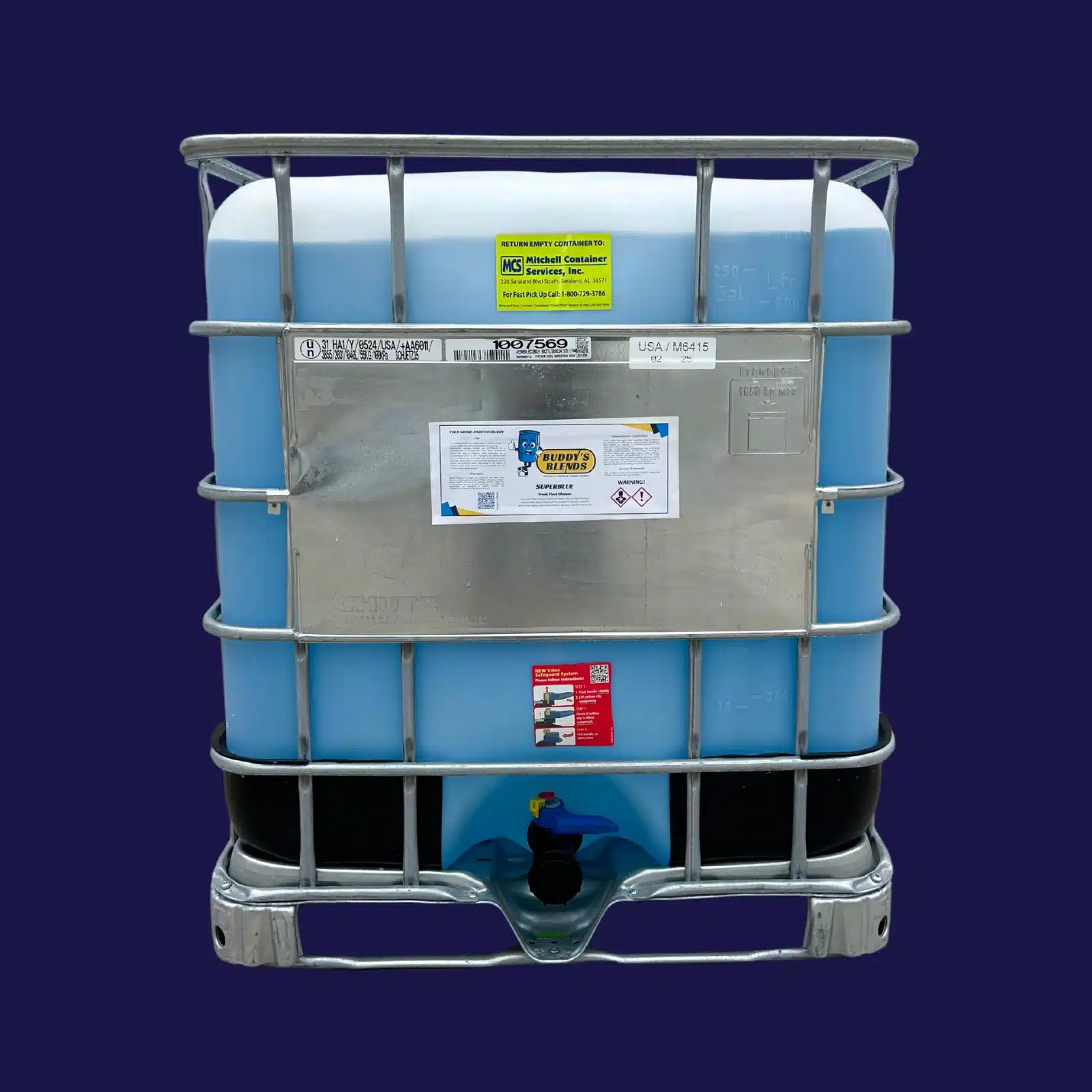Tote Tank of Buddy's Blends SuperBlue Truck Fleet Cleaner