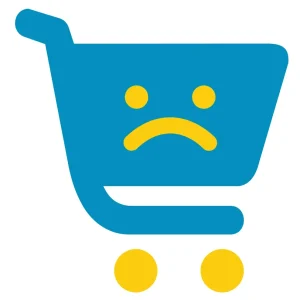 Sad empty cart icon
